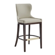 Blair Modern Wood Upholstered Barstool in Stone