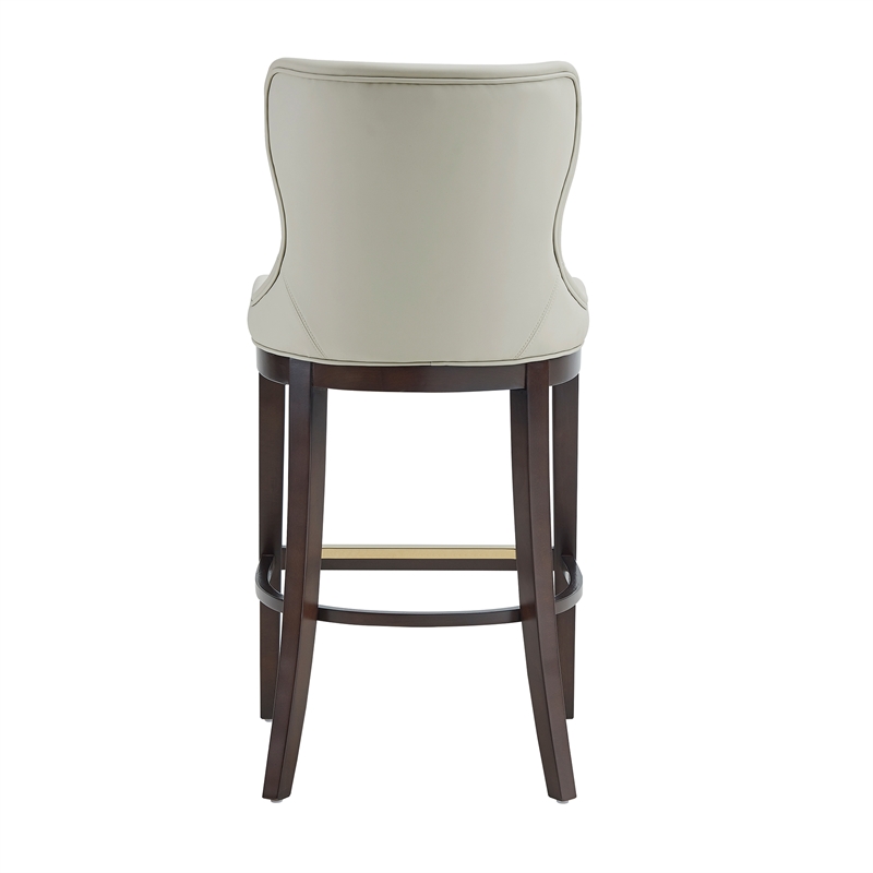 Blair Modern Wood Upholstered Barstool in Stone