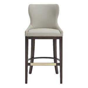 Blair Modern Wood Upholstered Barstool in Stone