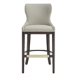 Blair Modern Wood Upholstered Barstool in Stone