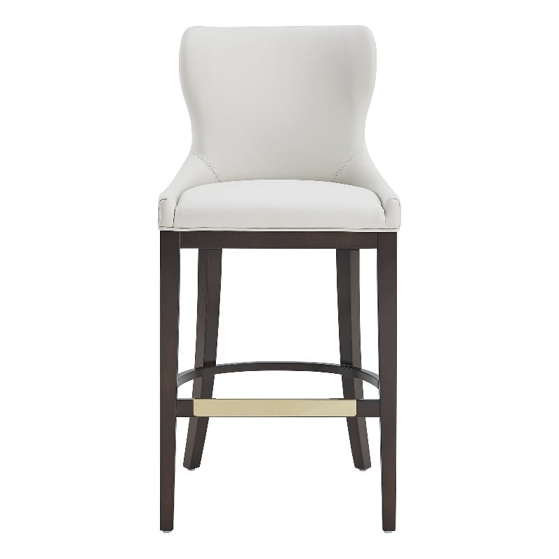 Blair Modern Wood Upholstered Barstool in White