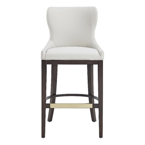 Blair Modern Wood Upholstered Barstool in White