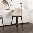 Evalyn Modern Wood Upholstered Barstool in Cream