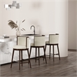 Evalyn Modern Wood Upholstered Barstool in Cream