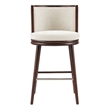 Evalyn Modern Wood Upholstered Barstool in Cream