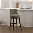 Lucia Modern Wood Upholstered Chenille Barstool in Leaf Green
