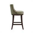 Lucia Modern Wood Upholstered Chenille Barstool in Leaf Green