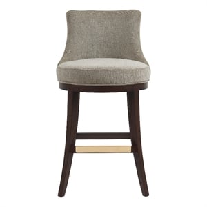 Lucia Modern Wood Upholstered Chenille Barstool in Taupe
