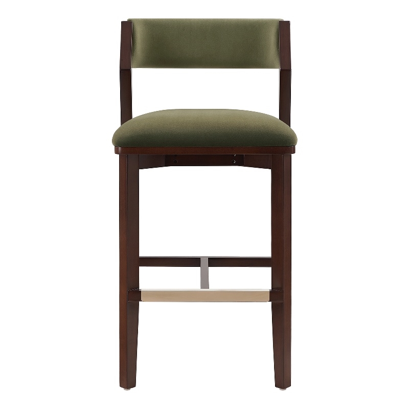 Patricia Modern Wood Upholstered Barstool in Turtle Green