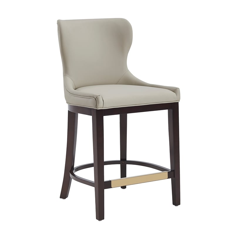 Blair Modern Wood Upholstered Counter Stool in Stone