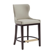 Blair Modern Wood Upholstered Counter Stool in Stone