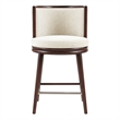 Evalyn Modern Wood Upholstered Counter Stool in Cream