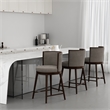 Evalyn Modern Wood Upholstered Counter Stool in Dove
