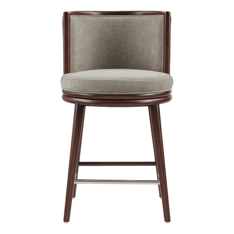 Evalyn Modern Wood Upholstered Counter Stool in Dove