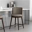 Evalyn Modern Wood Upholstered Counter Stool in Taupe