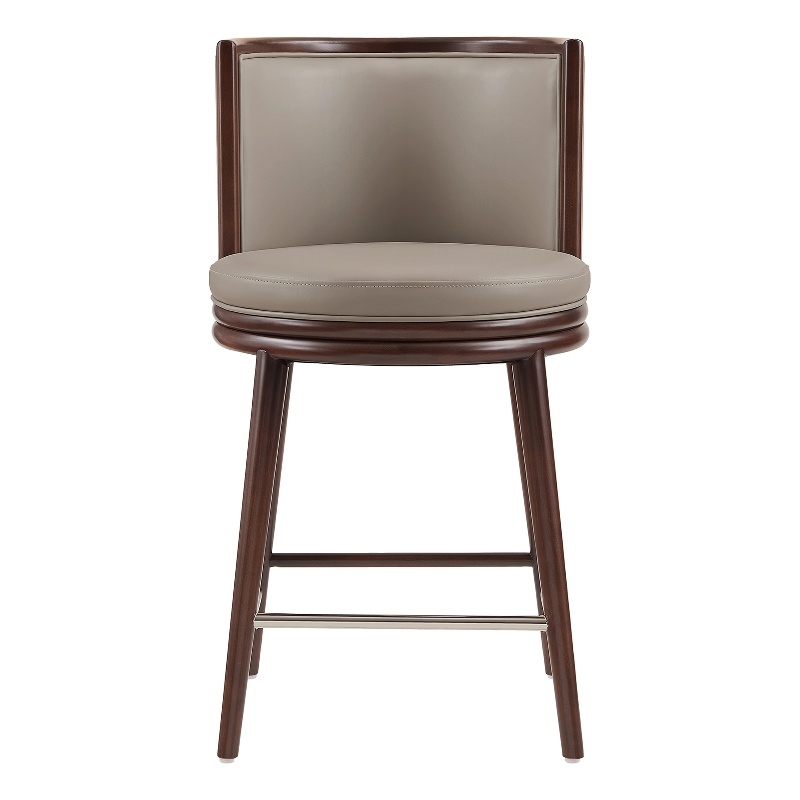 Evalyn Modern Wood Upholstered Counter Stool in Taupe