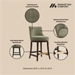 Lucia Modern Wood Chenille Counter Stool in Leaf Green