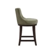 Lucia Modern Wood Chenille Counter Stool in Leaf Green