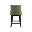 Lucia Modern Wood Chenille Counter Stool in Leaf Green
