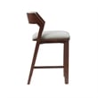 Patricia Modern Wood Upholstered Counter Stool in White Glacier