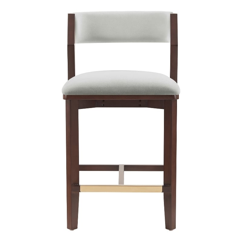 Patricia Modern Wood Upholstered Counter Stool in White Glacier