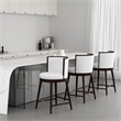 Evalyn Modern Wood Upholstered Counter Stool in White - Set of 3