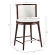 Evalyn Modern Wood Upholstered Counter Stool in White - Set of 3