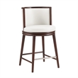 Evalyn Modern Wood Upholstered Counter Stool in White - Set of 3