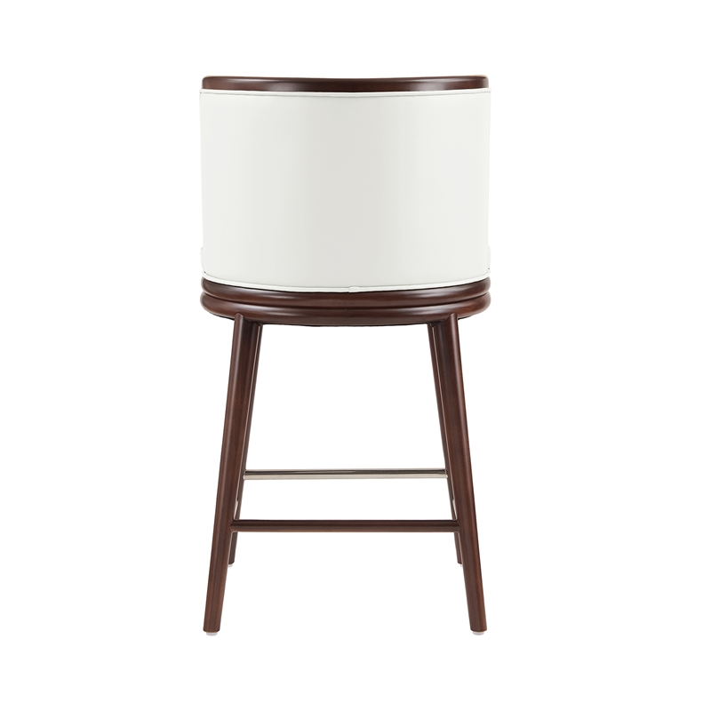 Evalyn Modern Wood Upholstered Counter Stool in White - Set of 3