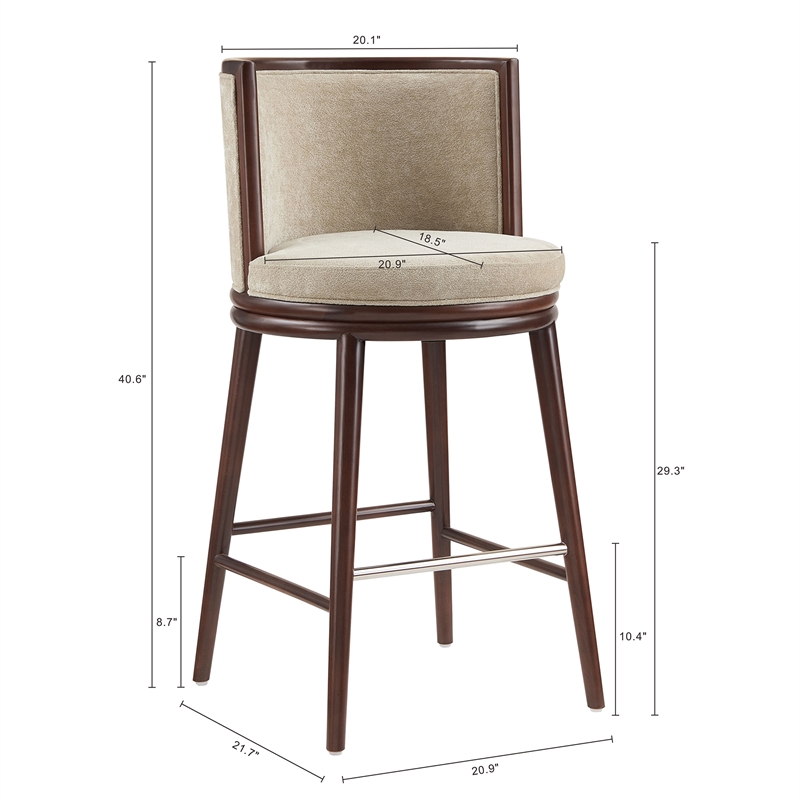 Evalyn Modern Wood Upholstered Barstool in Natural - Set of 3