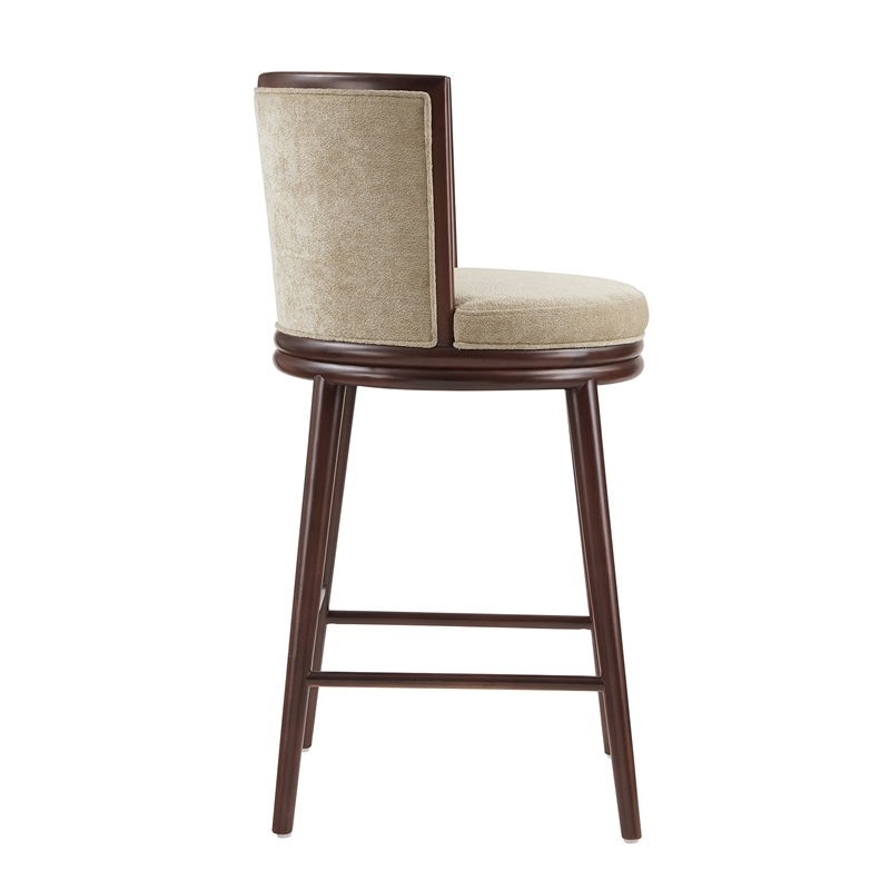 Evalyn Modern Wood Upholstered Barstool in Natural - Set of 3