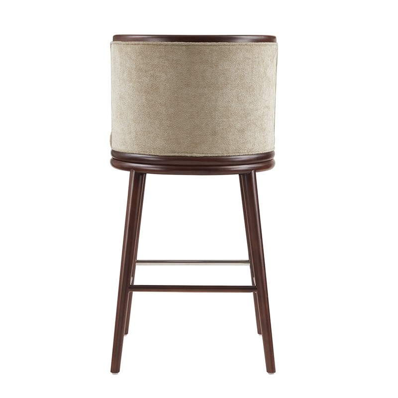 Evalyn Modern Wood Upholstered Barstool in Natural - Set of 2