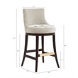 Lucia Modern Wood Upholstered Chenille Barstool in Natural - Set of 2