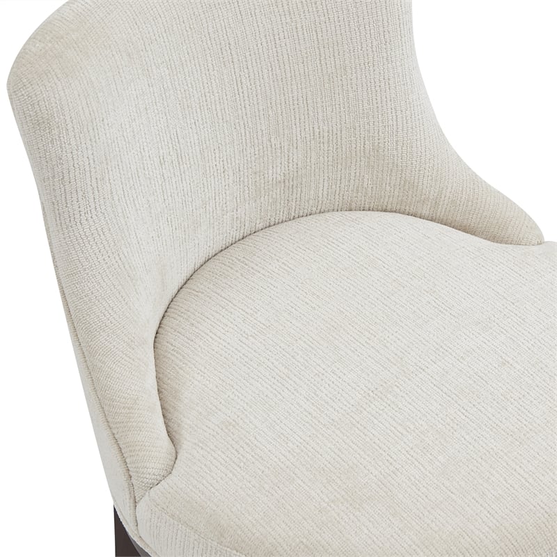 Lucia Modern Wood Upholstered Chenille Barstool in Natural - Set of 2