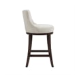 Lucia Modern Wood Upholstered Chenille Barstool in Natural - Set of 2