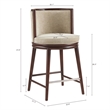 Evalyn Modern Wood Upholstered Counter Stool in Natural - Set of 2