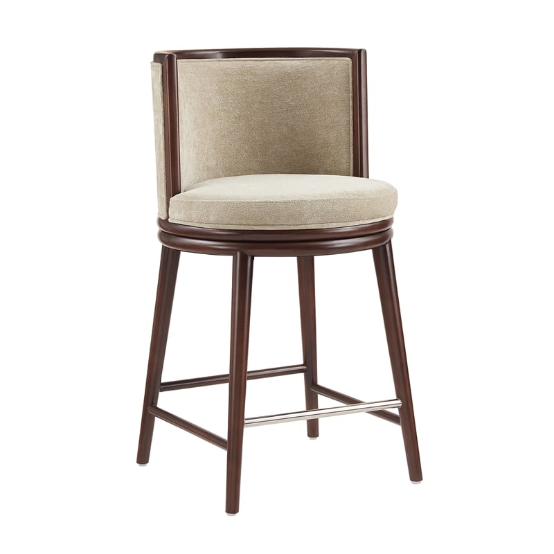 Evalyn Modern Wood Upholstered Counter Stool in Natural - Set of 3