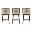 Evalyn Modern Wood Upholstered Counter Stool in Natural - Set of 3