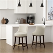 Lucia Modern Wood Chenille Counter Stool in Natural - Set of 2