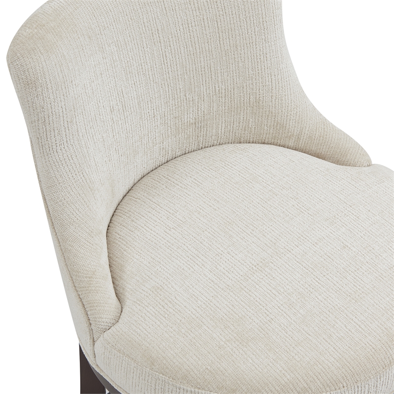 Lucia Modern Wood Chenille Counter Stool in Natural - Set of 2