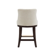 Lucia Modern Wood Chenille Counter Stool in Natural - Set of 2