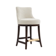 Lucia Modern Wood Chenille Counter Stool in Natural - Set of 3