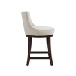 Lucia Modern Wood Chenille Counter Stool in Natural - Set of 3