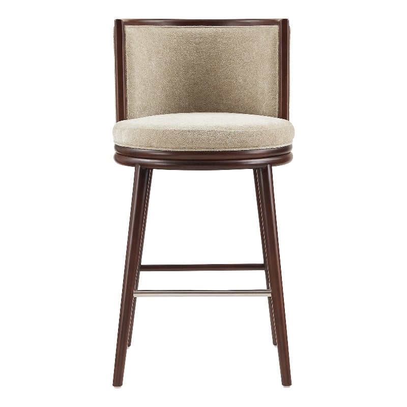 Evalyn Modern Wood Upholstered Barstool in Natural