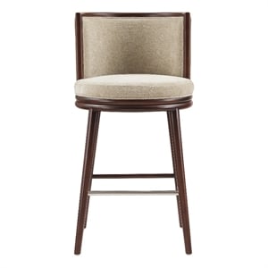 Evalyn Modern Wood Upholstered Barstool in Natural