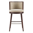 Evalyn Modern Wood Upholstered Barstool in Natural