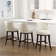 Lucia Modern Wood Upholstered Chenille Barstool in Natural