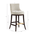 Lucia Modern Wood Upholstered Chenille Barstool in Natural