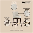 Lucia Modern Wood Upholstered Chenille Barstool in Natural