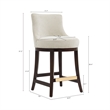 Lucia Modern Wood Chenille Counter Stool in Natural